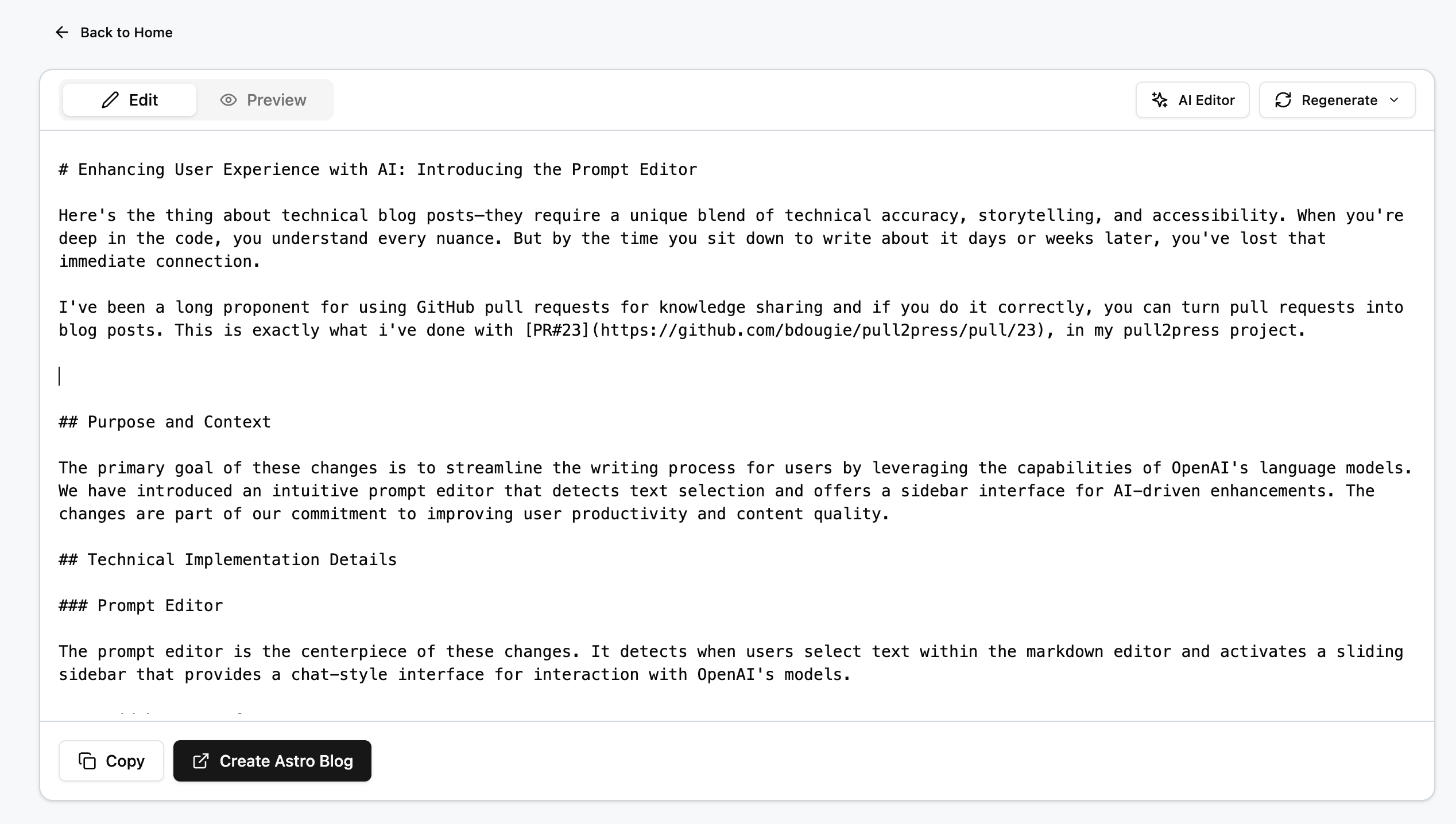pull2press editor